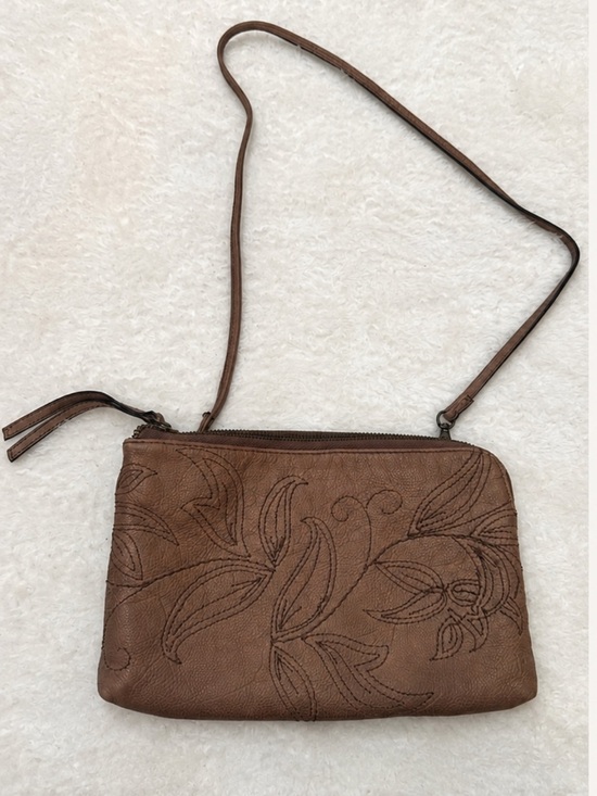 Frye Handbags - Frye Hadley Brown Leather Floral Embroidered Crossbody Bag Purse 39240